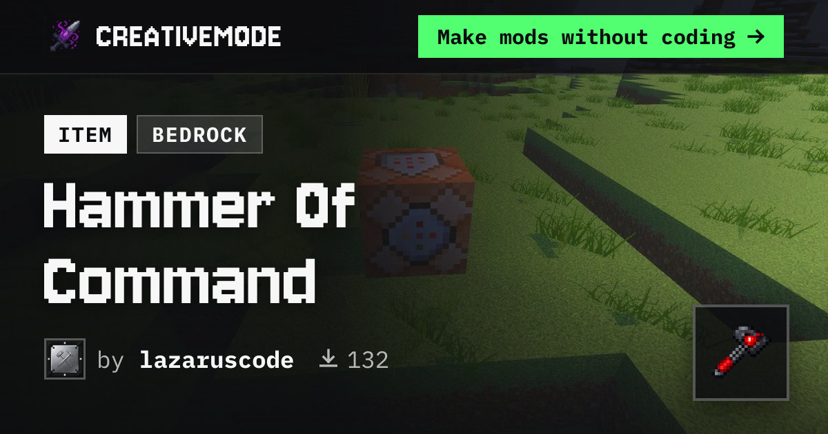Hammer Of Command | Free Bedrock Addon | CreativeMode