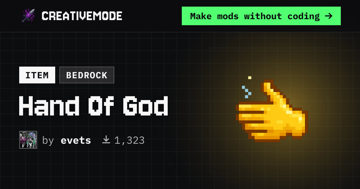 Hand Of God | Free Bedrock Addon | CreativeMode