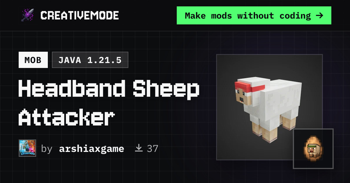 Headband Sheep Attacker | Free Java 1.21.5 Mod | CreativeMode