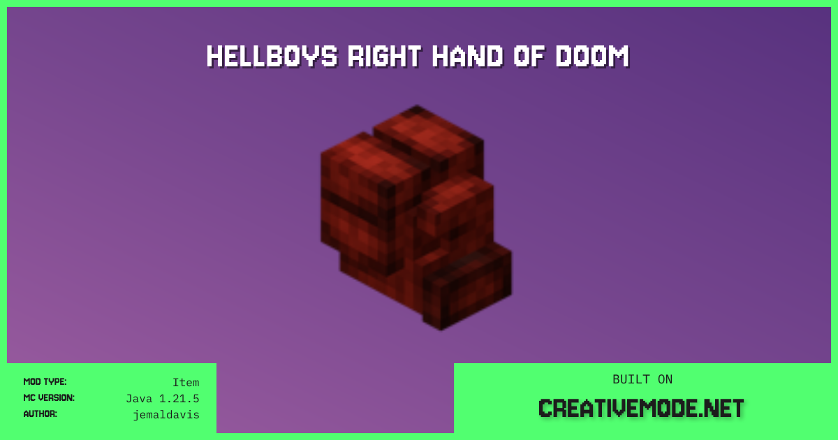 Hellboys Right Hand Of Doom | Free Java 1.21.5 Mod | CreativeMode