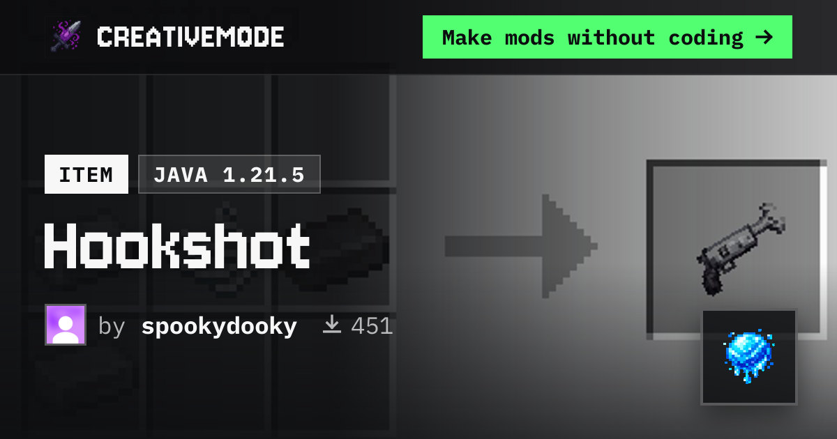 Hookshot | Free Java 1.21.5 Mod | CreativeMode