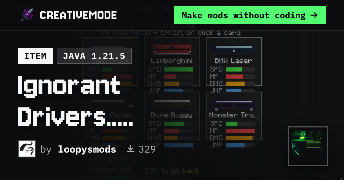Ignorant Drivers..... | Free Java 1.21.5 Mod | CreativeMode