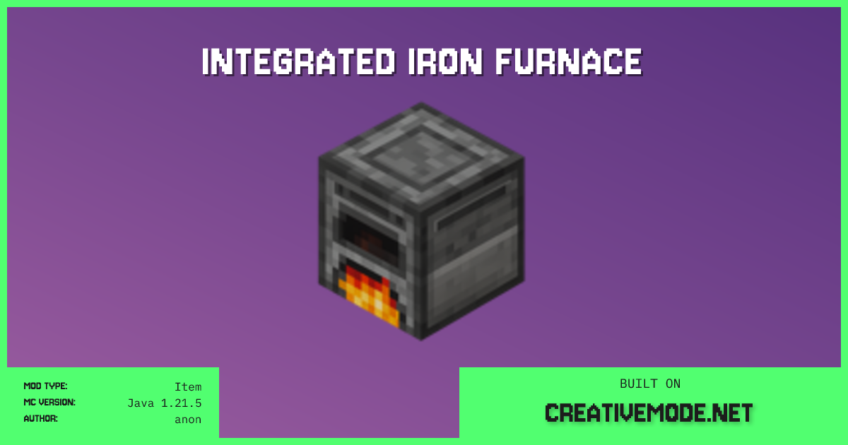 Integrated Iron Furnace | Free Java 1.21.5 Mod | CreativeMode