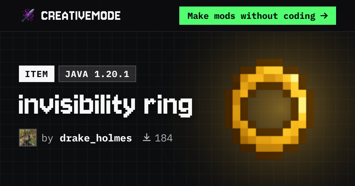 invisibility ring | Free Java 1.20.1 Mod | CreativeMode