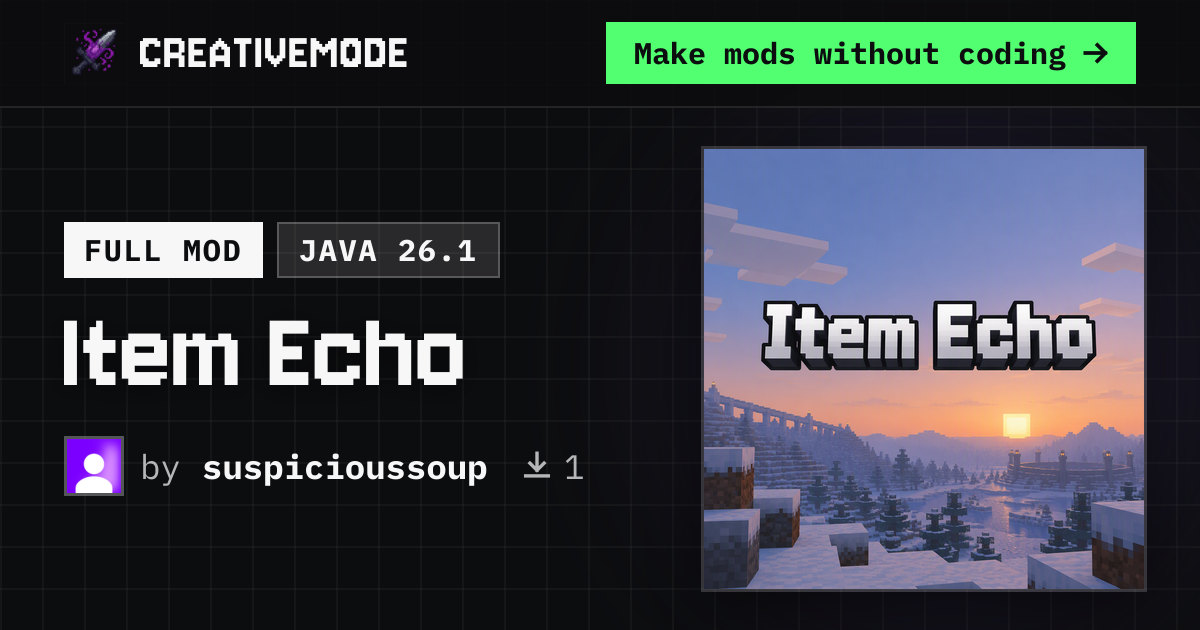Item Echo | Free Java 26.1 Mod | CreativeMode