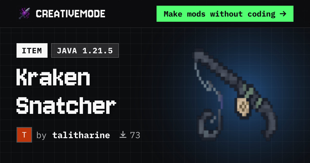 Kraken Snatcher | Free Java 1.21.5 Mod | CreativeMode