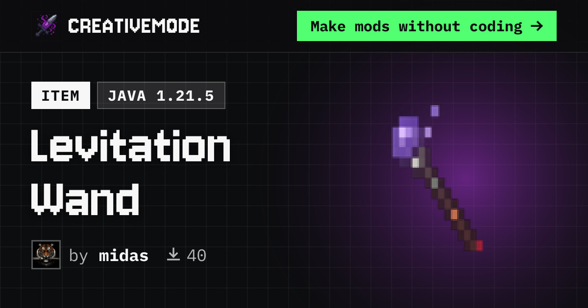 Levitation Wand | Free Java 1.21.5 Mod | CreativeMode