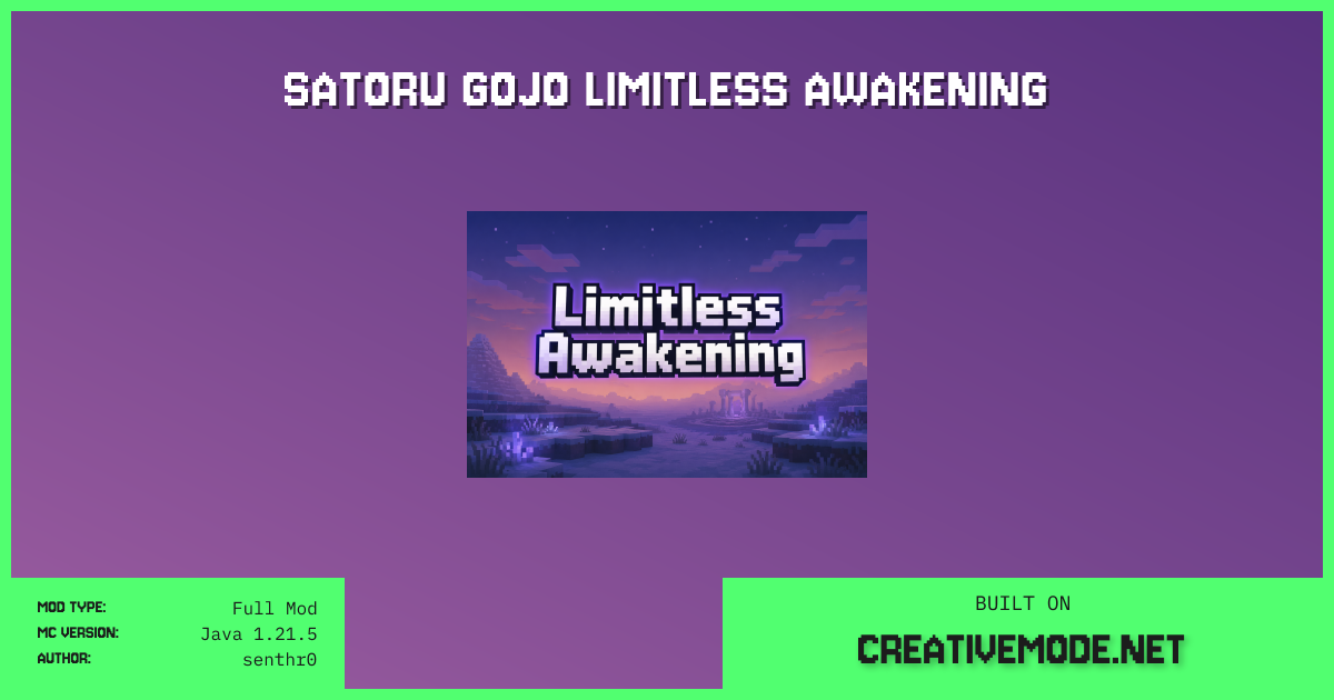 Satoru Gojo Limitless Awakening | Free Java 1.21.5 Mod | CreativeMode