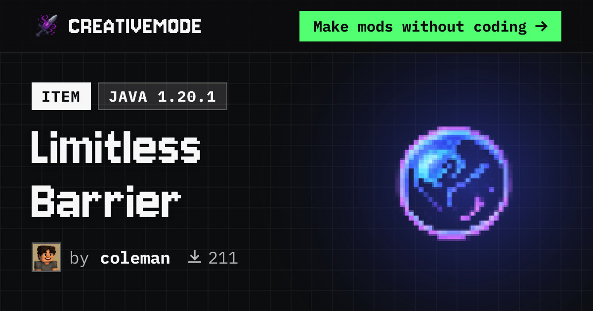 Limitless Barrier | Free Java 1.20.1 Mod | CreativeMode