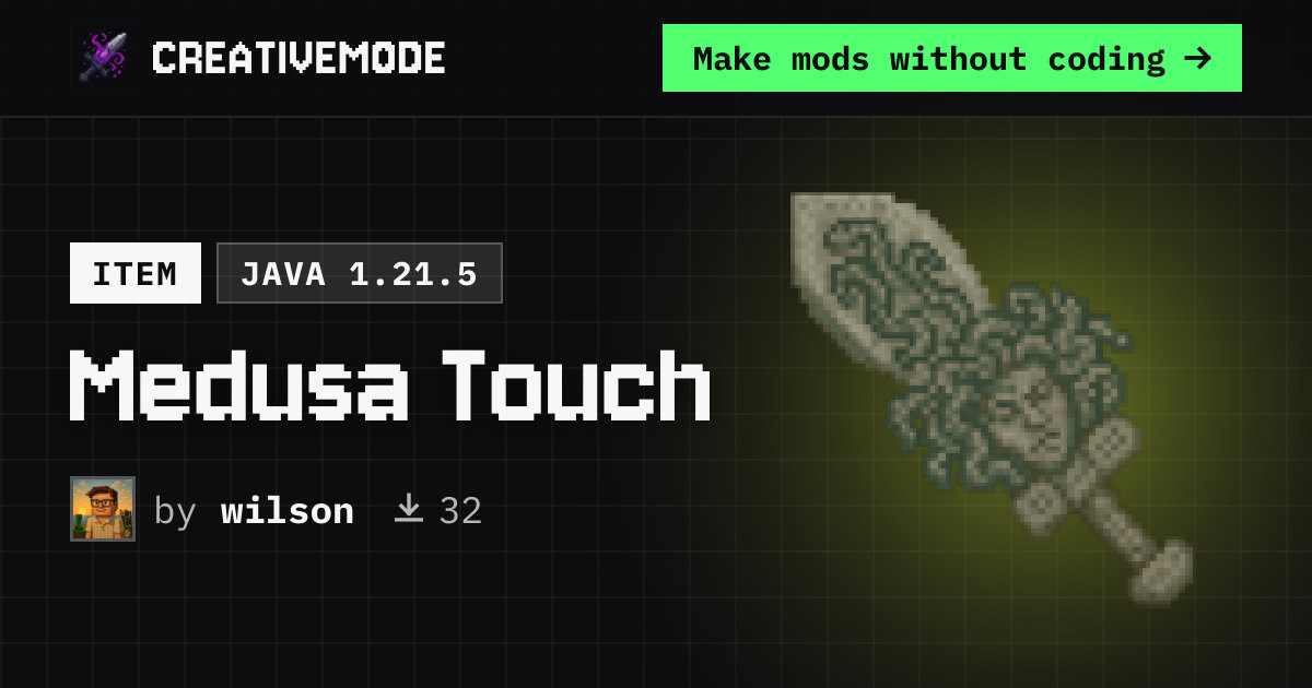 Medusa Touch | Free Java 1.21.5 Mod | CreativeMode