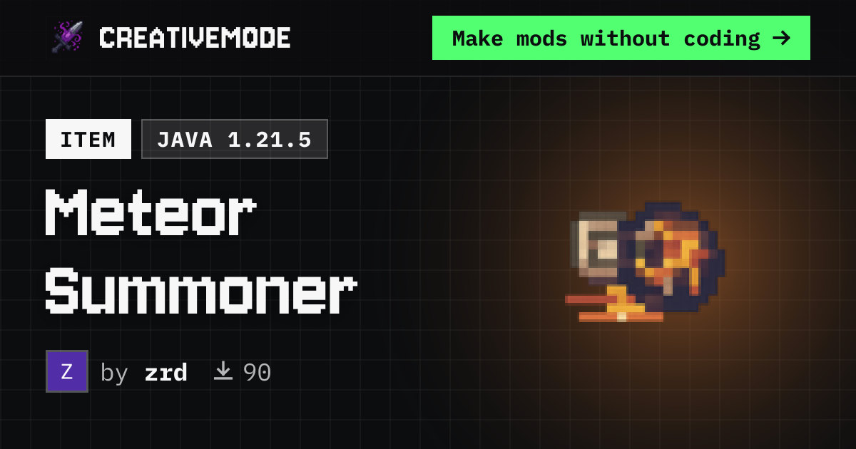 Meteor Summoner | Free Java 1.21.5 Mod | CreativeMode