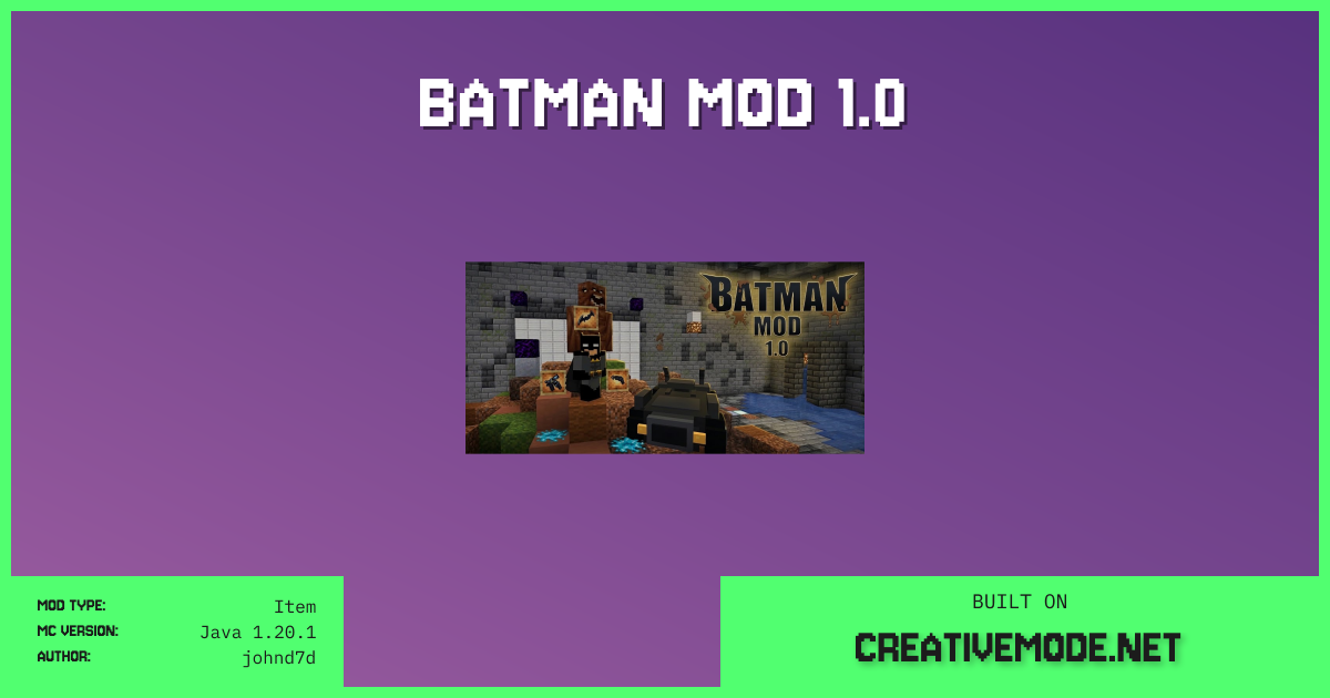 BATMAN MOD 1.0 | Free Java 1.20.1 Mod | CreativeMode