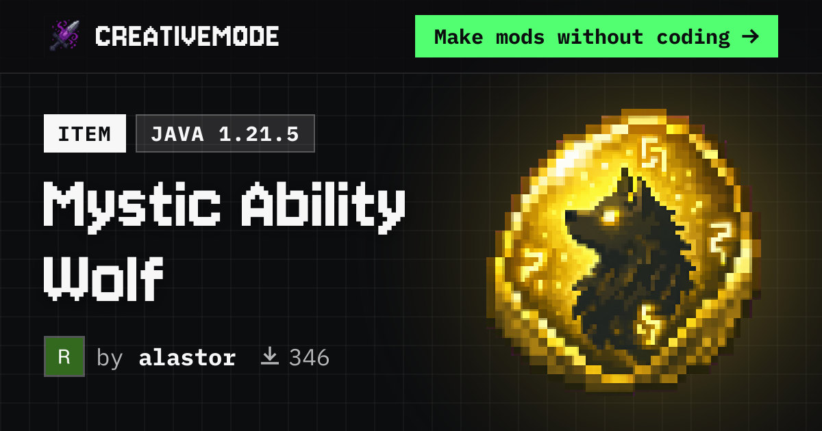 Mystic Ability Wolf | Free Java 1.21.5 Mod | CreativeMode