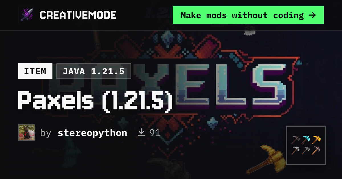 Paxels (1.21.5) | Free Java 1.21.5 Mod | CreativeMode