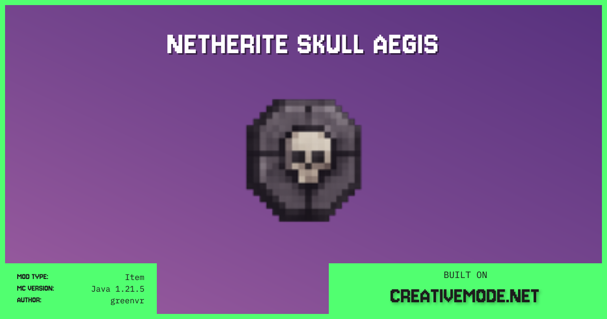 Netherite Skull Aegis | Free Java 1.21.5 Mod | CreativeMode