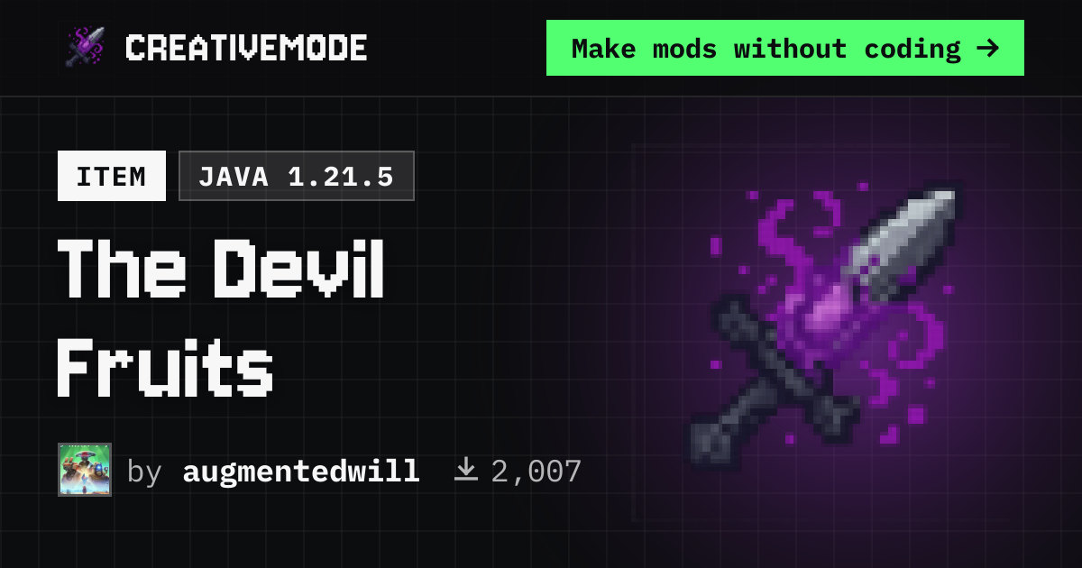 The Devil Fruits | Free Java 1.21.5 Mod | CreativeMode
