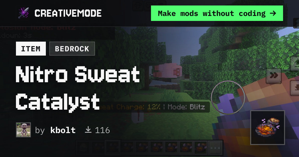Nitro Sweat Catalyst | Free Bedrock Addon | CreativeMode