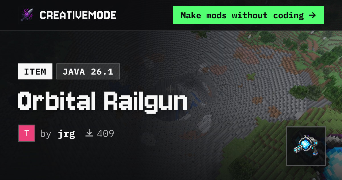 Orbital Railgun | Free Java 26.1 Mod | CreativeMode