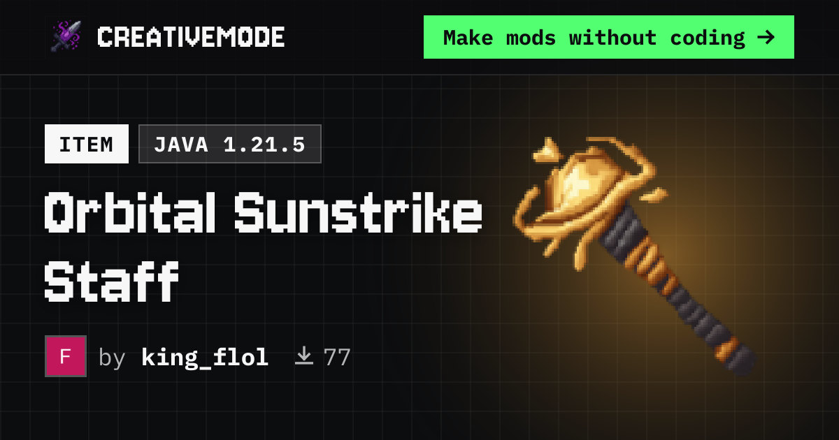 Orbital Sunstrike Staff | Free Java 1.21.5 Mod | CreativeMode