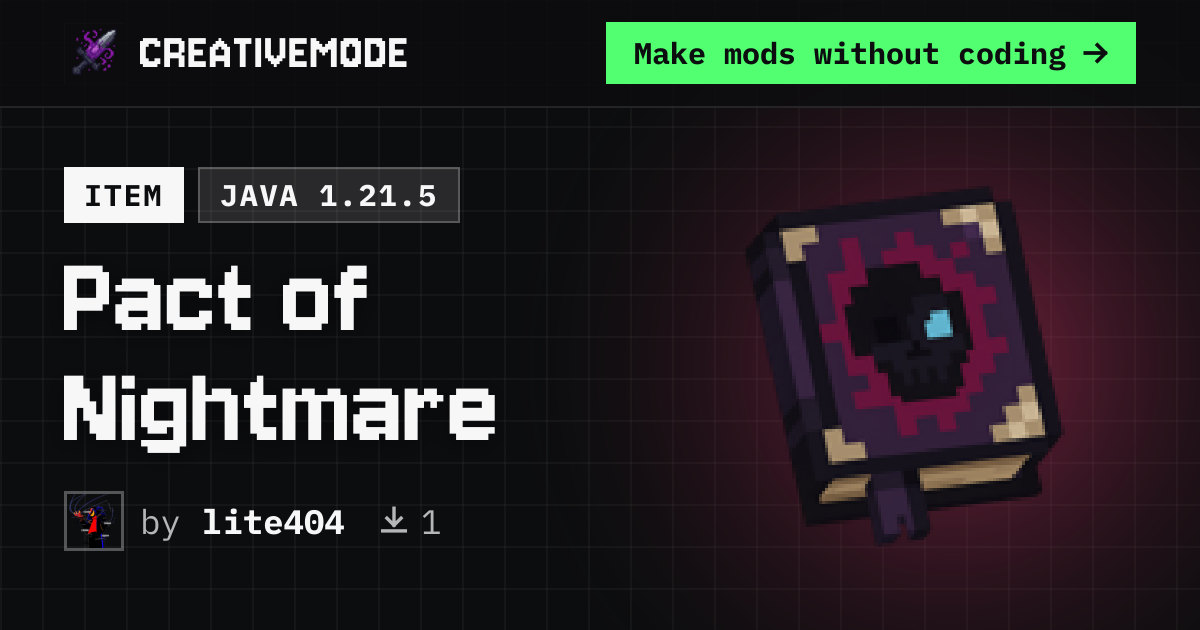 Pact of Nightmare | Free Java 1.21.5 Mod | CreativeMode