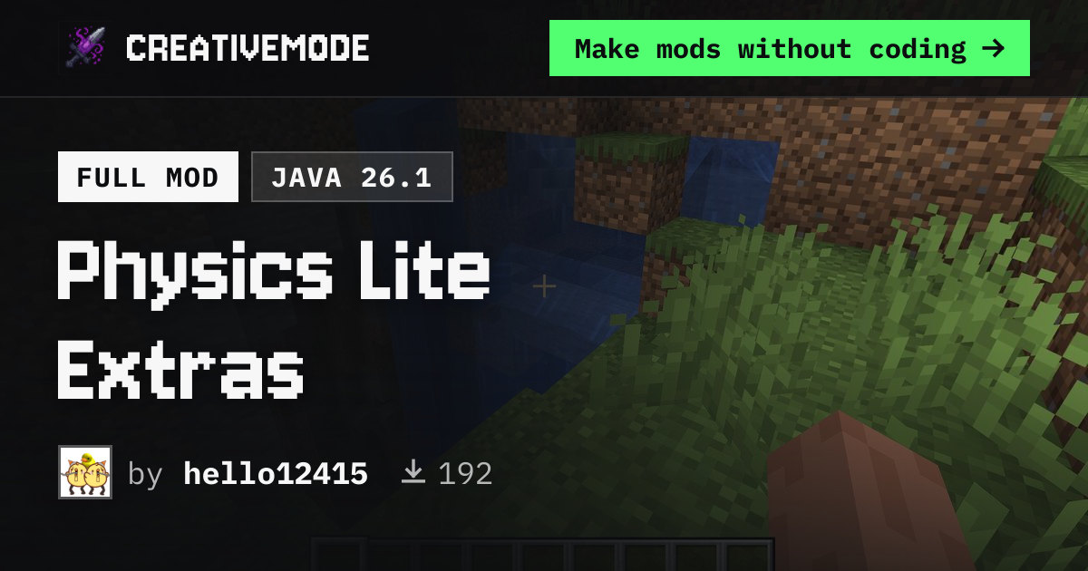 Physics Lite Extras | Free Java 26.1 Mod | CreativeMode