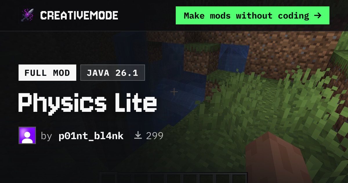 Physics Lite | Free Java 26.1 Mod | CreativeMode