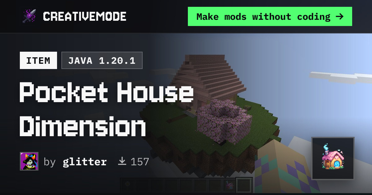 Pocket House Dimension | Free Java 1.20.1 Mod | CreativeMode