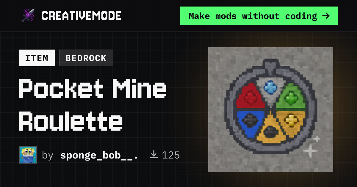 Pocket Mine Roulette | Free Bedrock Addon | CreativeMode