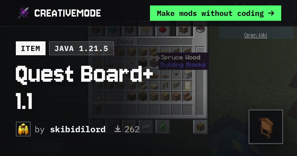 Quest Board+ | Free Java 1.21.5 Mod | CreativeMode