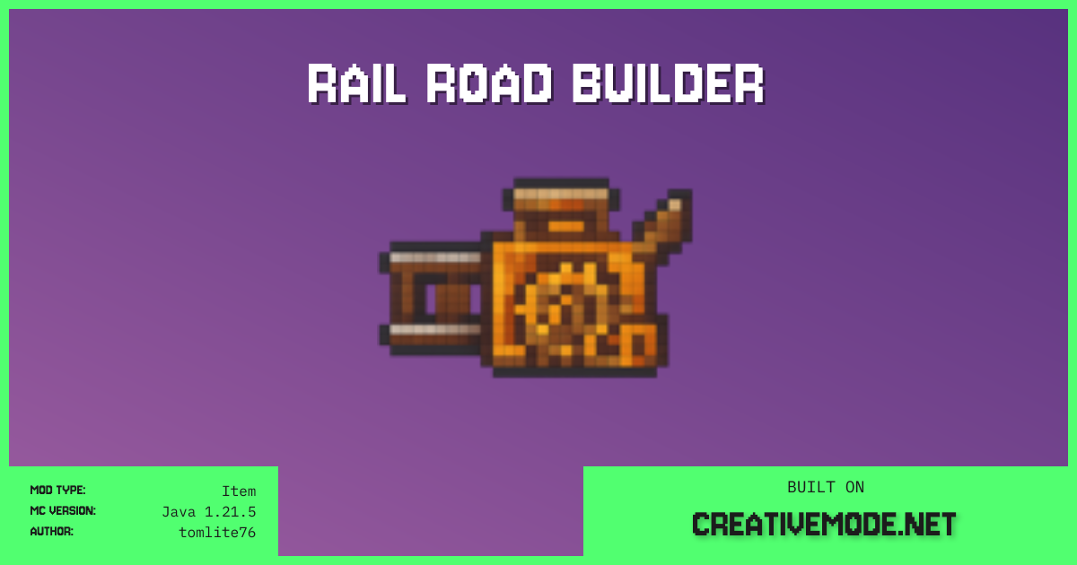 Rail Road Builder | Free Java 1.21.5 Mod | CreativeMode