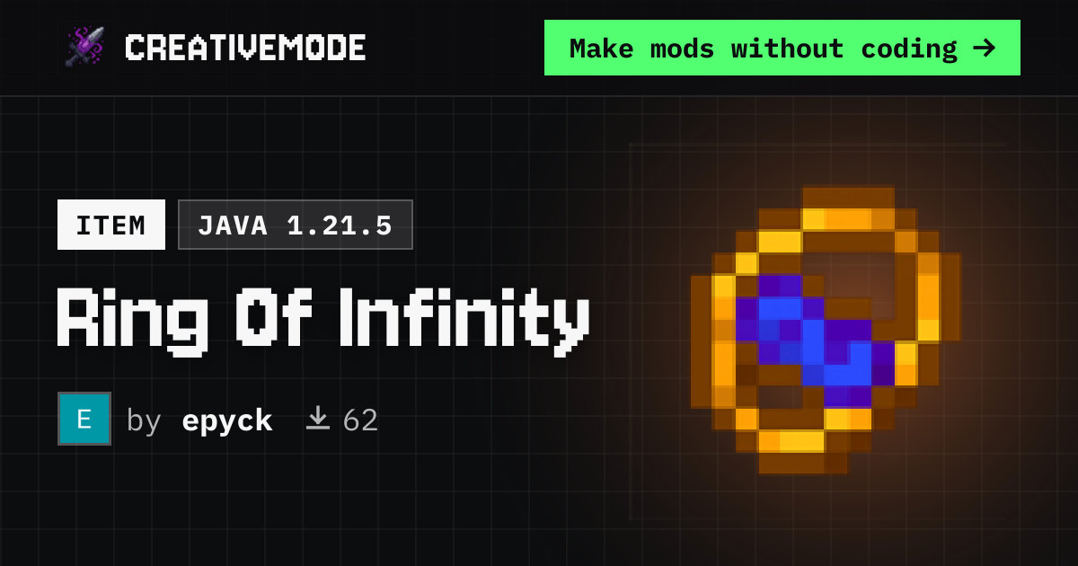 Ring Of Infinity | Free Java 1.21.5 Mod | CreativeMode