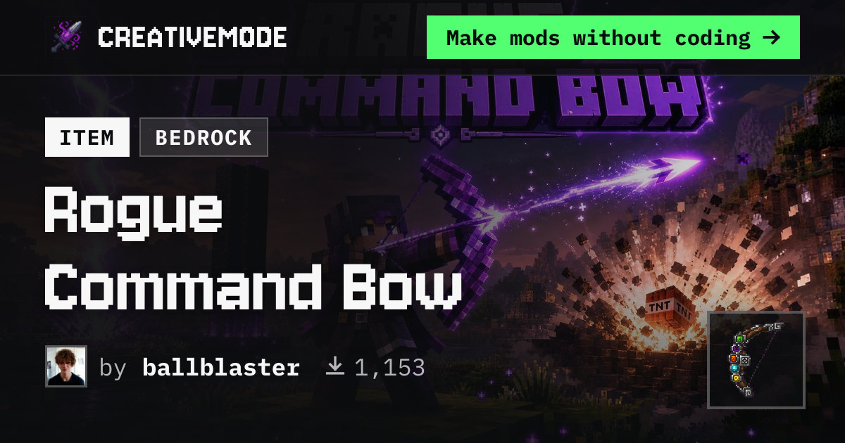 Rogue Command Bow | Free Bedrock Addon | CreativeMode