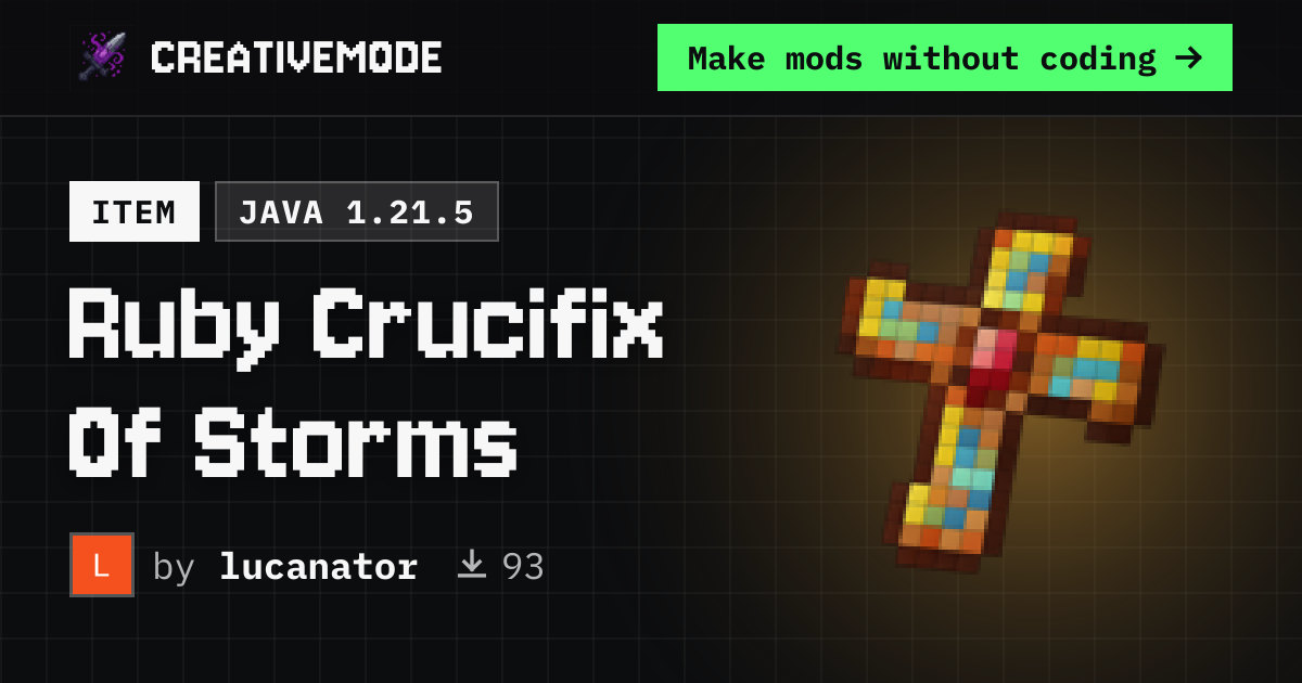 Ruby Crucifix Of Storms | Free Java 1.21.5 Mod | CreativeMode