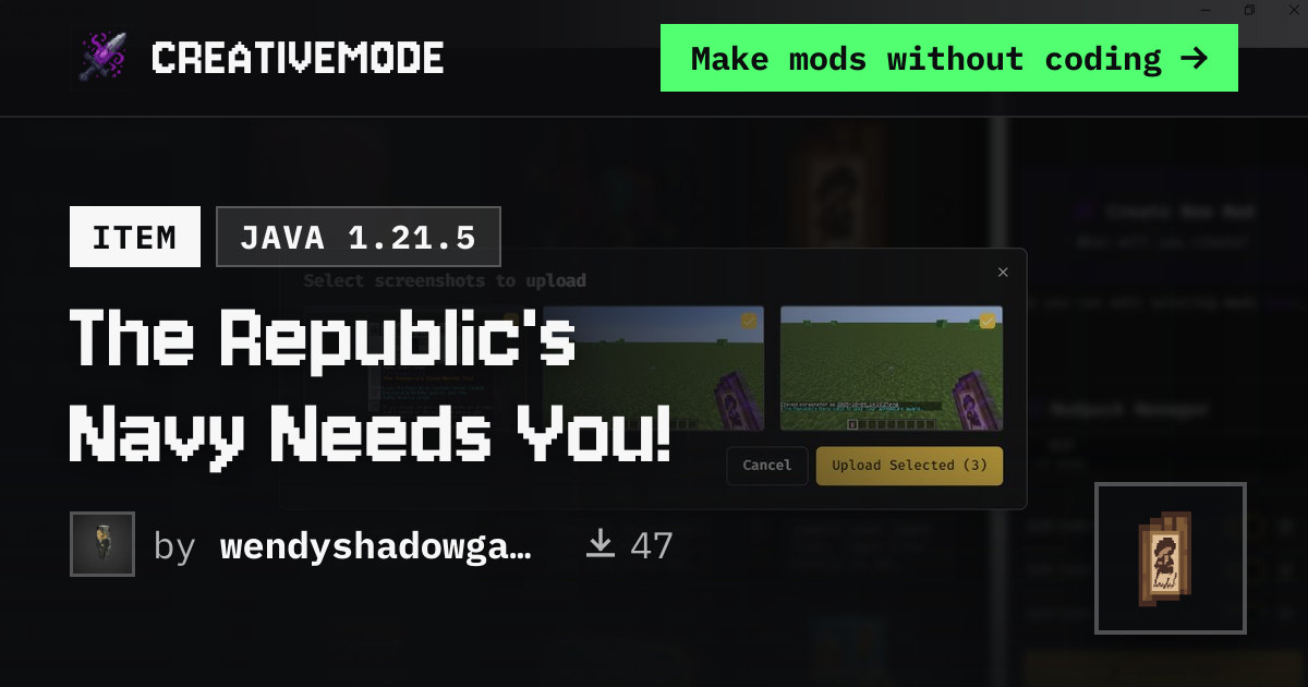The Republic's Navy Needs You! | Free Java 1.21.5 Mod | CreativeMode