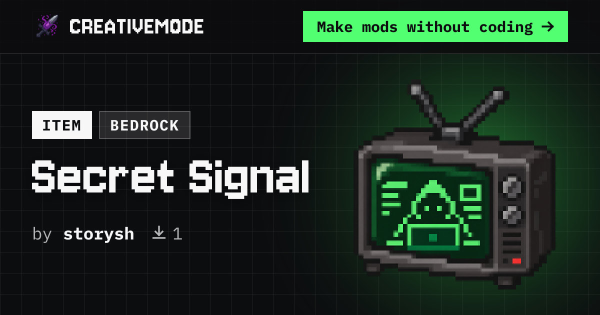 Secret Signal | Free Bedrock Addon | CreativeMode
