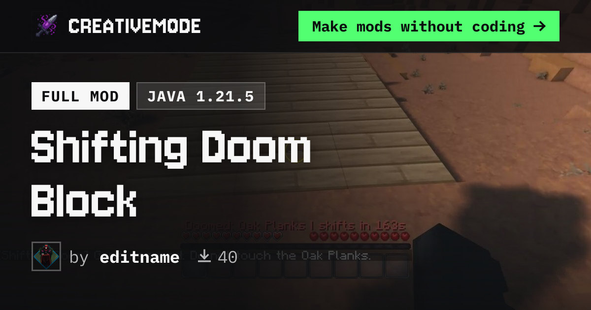 Shifting Doom Block | Free Java 1.21.5 Mod | CreativeMode