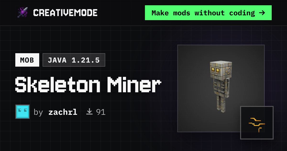 Skeleton Miner | Free Java 1.21.5 Mod | CreativeMode