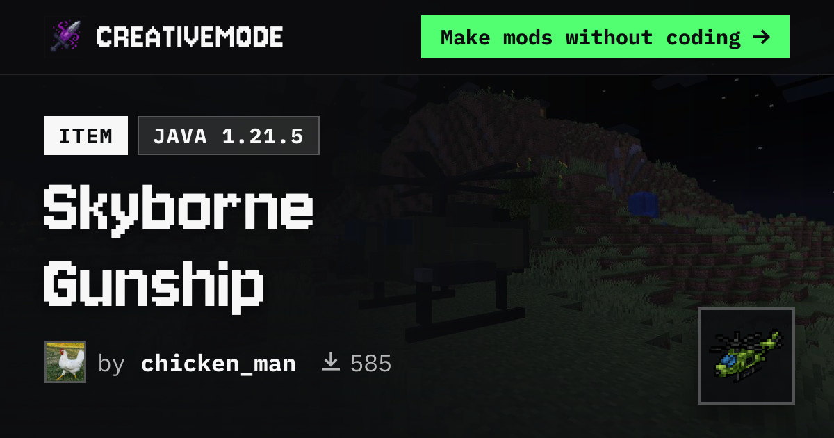 Skyborne Gunship | Free Java 1.21.5 Mod | CreativeMode