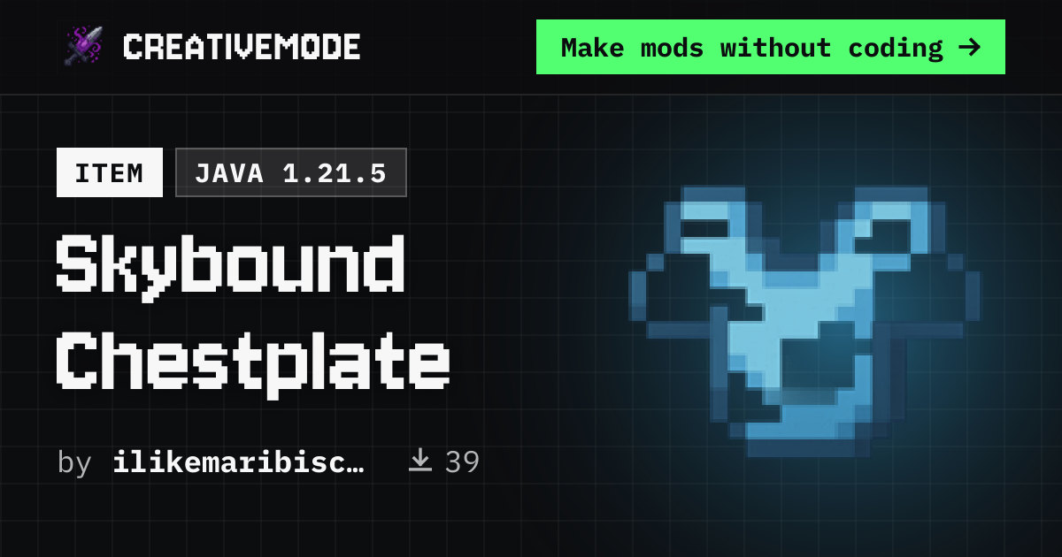 Skybound Chestplate | Free Java 1.21.5 Mod | CreativeMode
