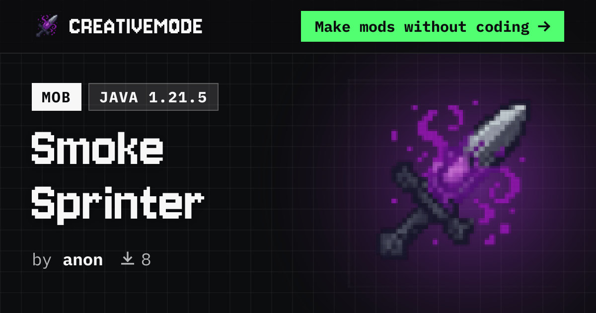 Smoke Sprinter | Free Java 1.21.5 Mod | CreativeMode