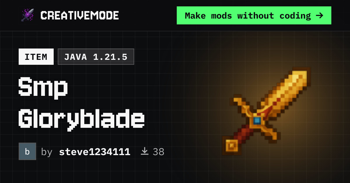 Smp Gloryblade | Free Java 1.21.5 Mod | CreativeMode