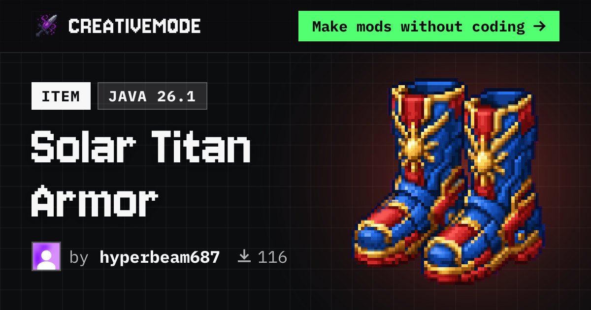 Solar Titan Armor | Free Java 26.1 Mod | CreativeMode