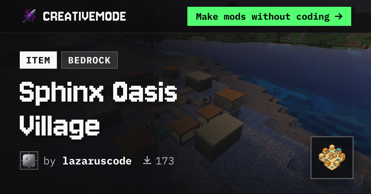 Sphinx Oasis Village | Free Bedrock Addon | CreativeMode