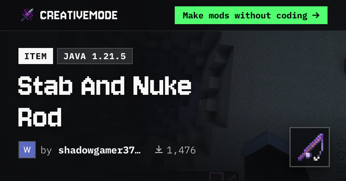 Stab And Nuke Rod | Free Java 1.21.5 Mod | CreativeMode