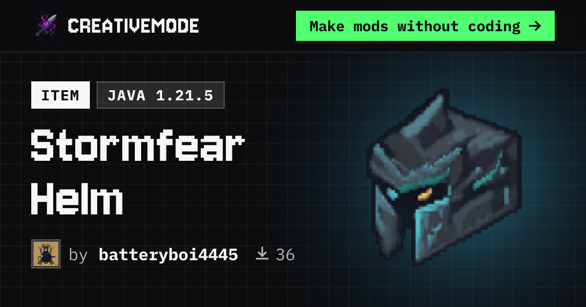 Stormfear Helm | Free Java 1.21.5 Mod | CreativeMode