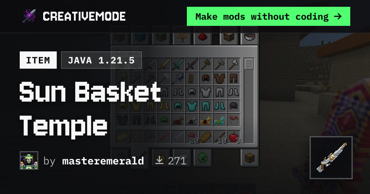 Sun Basket Temple | Free Java 1.21.5 Mod | CreativeMode