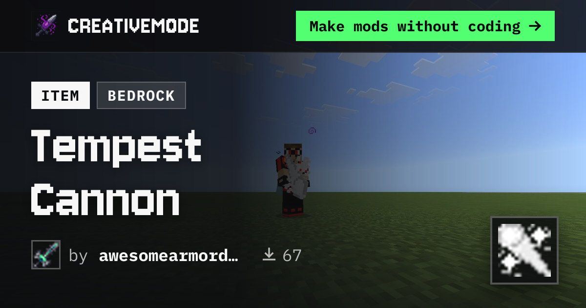 Tempest Cannon | Free Bedrock Addon | CreativeMode