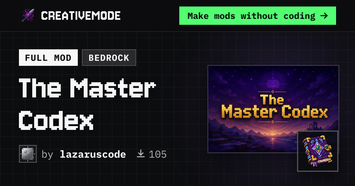 The Master Codex | Free Bedrock Addon | CreativeMode