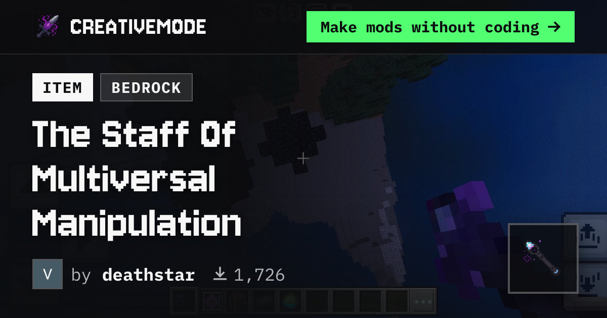 The Staff Of Multiversal Manipulation | Free Bedrock Addon | CreativeMode