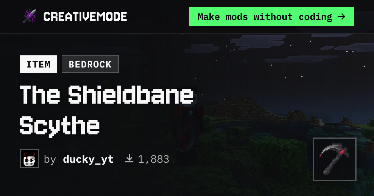 The Shieldbane Scythe | Free Bedrock Addon | CreativeMode